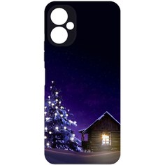 Чехол-накладка Krutoff Софт Кейс Зимний домик для Tecno Spark 9 Pro черный