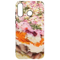 Чехол-накладка Krutoff Софт Кейс Сельдь под шубой для Honor 20E черный