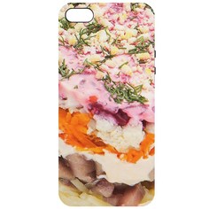 Чехол-накладка Krutoff Софт Кейс Сельдь под шубой для iPhone 5/5s черный