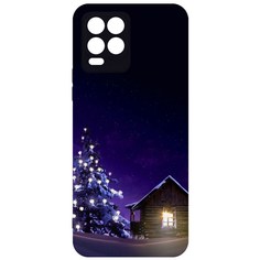 Чехол-накладка Krutoff Софт Кейс Зимний домик для Realme 8/8 Pro 4G черный