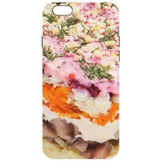Чехол-накладка Krutoff Софт Кейс Сельдь под шубой для iPhone 6 Plus/6s Plus черный