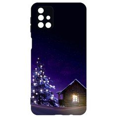 Чехол-накладка Krutoff Софт Кейс Зимний домик для Samsung Galaxy M31s (M317) черный