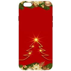Чехол-накладка Krutoff Софт Кейс Золотая елка для iPhone 6 Plus/6s Plus черный