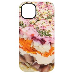 Чехол-накладка Krutoff Софт Кейс Сельдь под шубой для iPhone 13 черный