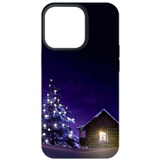 Чехол-накладка Krutoff Софт Кейс Зимний домик для iPhone 13 Pro черный
