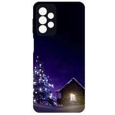 Чехол-накладка Krutoff Софт Кейс Зимний домик для Samsung Galaxy A23 (A235) черный