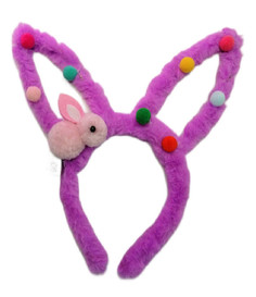 Ободок COSY Уши Зайца новогодние, светящиеся, с фигуркой зайчика, фиолетовый