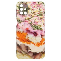Чехол-накладка Krutoff Софт Кейс Сельдь под шубой для Samsung Galaxy M51 (M515) черный