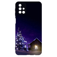Чехол-накладка Krutoff Софт Кейс Зимний домик для Samsung Galaxy M51 (M515) черный