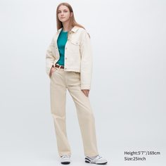 Джинсы женские UNIQLO 454350COL30 бежевые 28/31 (доставка из-за рубежа)
