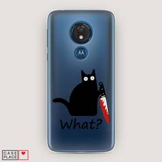 Чехол для Motorola Moto G7 "Котик с ножом" Case Place