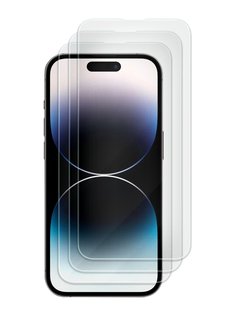 Комплект из 3 шт защитное стекло для iPhone 14 Pro без рамки, с отступом от краев Zibelino
