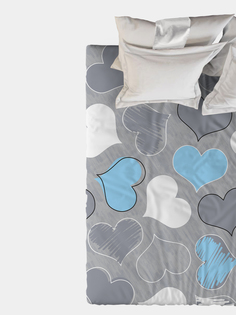 Простыня Евро Galtex Нежность поплин Романтика голубой