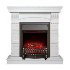 Электрокамин JAZZ WT с очагом Fobos Lux BL S Real Flame