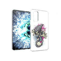 Чехол MyPads Tocco для Vivo IQOO Neo 3 нарисованный скелет на скейт борде