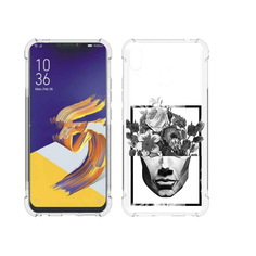 Чехол MyPads Tocco для Asus ZenFone 5 черно белая ваза в абстракции