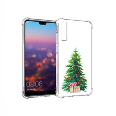 Чехол MyPads Tocco для Huawei P20 Pro Елка новогодняя с подарками акварель