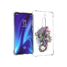 Чехол MyPads Tocco для Xiaomi Redmi K20 нарисованный скелет на скейт борде
