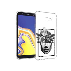 Чехол MyPads Tocco для Samsung Galaxy J4+ (2018) черно белая ваза в абстракции
