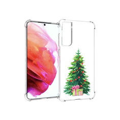 Чехол MyPads Tocco для Samsung Galaxy S21 FE Елка новогодняя с подарками акварель