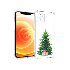 Чехол MyPads Tocco для Apple iPhone 12 Елка новогодняя с подарками акварель