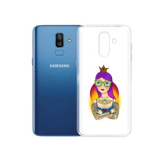 Чехол MyPads Tocco для Samsung Galaxy J8 девушка в татуировках с короной