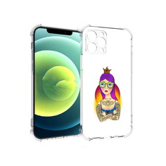 Чехол MyPads Tocco для Apple iPhone 12 Pro девушка в татуировках с короной