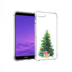 Чехол MyPads Tocco для Honor 7A Елка новогодняя с подарками акварель (PT111206.25.78)