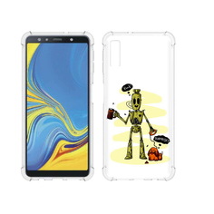 Чехол MyPads Tocco для Samsung Galaxy A7 (2018) прикольный робот (PT95255.558.557)