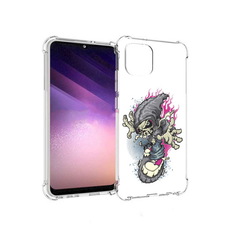 Чехол MyPads Tocco для Samsung Galaxy A03 нарисованный скелет на скейт борде