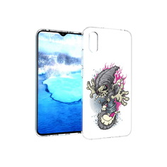 Чехол MyPads Tocco для Xiaomi Redmi 9A нарисованный скелет на скейт борде
