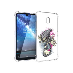 Чехол MyPads Tocco для Nokia 2.2 нарисованный скелет на скейт борде (PT134721.103.512)