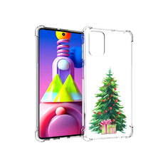 Чехол MyPads Tocco для Samsung Galaxy M51 Елка новогодняя с подарками акварель