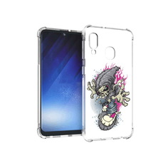 Чехол MyPads Tocco для Samsung Galaxy A20e нарисованный скелет на скейт борде