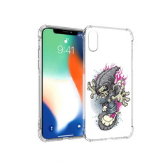 Чехол MyPads Tocco для Apple iPhone X нарисованный скелет на скейт борде (PT94261.606.512)