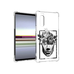 Чехол MyPads Tocco для Sony Xperia 5 черно белая ваза в абстракции (PT139963.234.678)