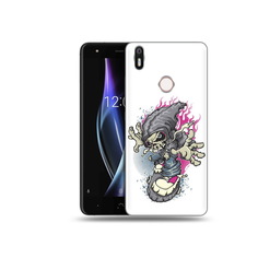 Чехол MyPads Tocco для BQ Aquaris X нарисованный скелет на скейт борде