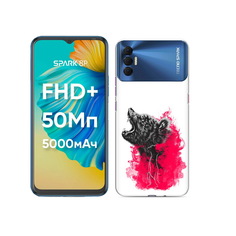 Чехол MyPads Tocco для Tecno Spark 8P медведь в дымке