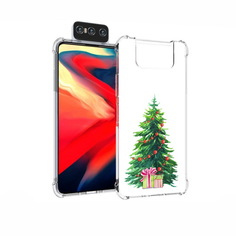 Чехол MyPads Tocco для Asus Zenfone 7 (ZS670KS) Елка новогодняя с подарками акварель