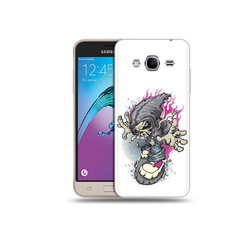 Чехол MyPads Tocco для Samsung Galaxy J3 (2016) нарисованный скелет на скейт борде
