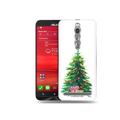 Чехол MyPads Tocco для Asus Zenfone 2 (ZE550ML) Елка новогодняя с подарками акварель
