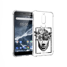 Чехол MyPads Tocco для Nokia 5.1 черно белая ваза в абстракции (PT114144.121.678)