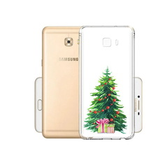 Чехол MyPads Tocco для Samsung Galaxy C9 Pro Елка новогодняя с подарками акварель