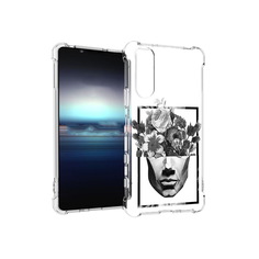 Чехол MyPads Tocco для Sony Xperia 5 черно белая ваза в абстракции (PT154834.228.678)