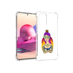 Чехол MyPads Tocco для Xiaomi Redmi Note 10S девушка в татуировках с короной