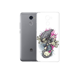 Чехол MyPads Tocco для Huawei Enjoy 7 Plus нарисованный скелет на скейт борде