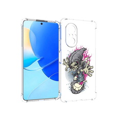 Чехол MyPads Tocco для Huawei Nova 9 SE нарисованный скелет на скейт борде