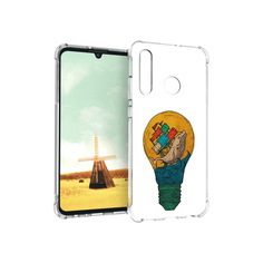 Чехол MyPads Tocco для Huawei P Smart+ кит в лампочке с парусами
