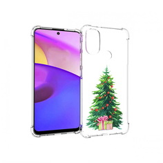Чехол MyPads Tocco для Motorola Moto E30 Елка новогодняя с подарками акварель