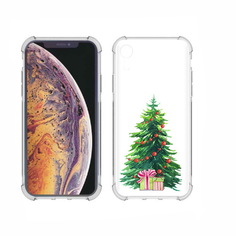 Чехол MyPads Tocco для Apple iPhone XR Елка новогодняя с подарками акварель